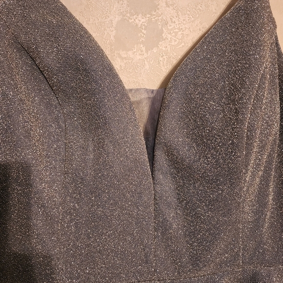 Ever Pretty Shiny Deep V Neck Short Dress Dusty Navy Size (10) - Picture 15 of 15